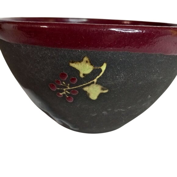 Boot Hill Pottery Bowl Moose Berry Design Serving Cereal Rustic Signed - Picture 2 of 8